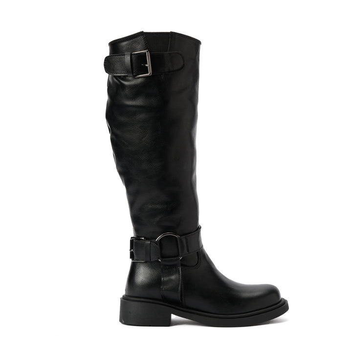 Brava — Harness Loop Knee Boot - Black