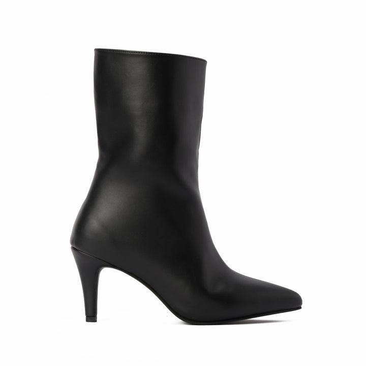 The Muse Pointed Mid Boot- Black