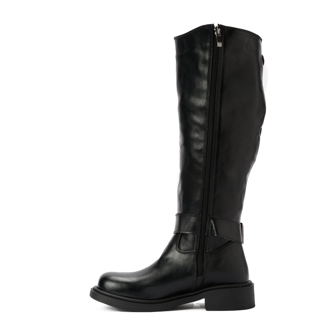 Brava — Harness Loop Knee Boot - Black