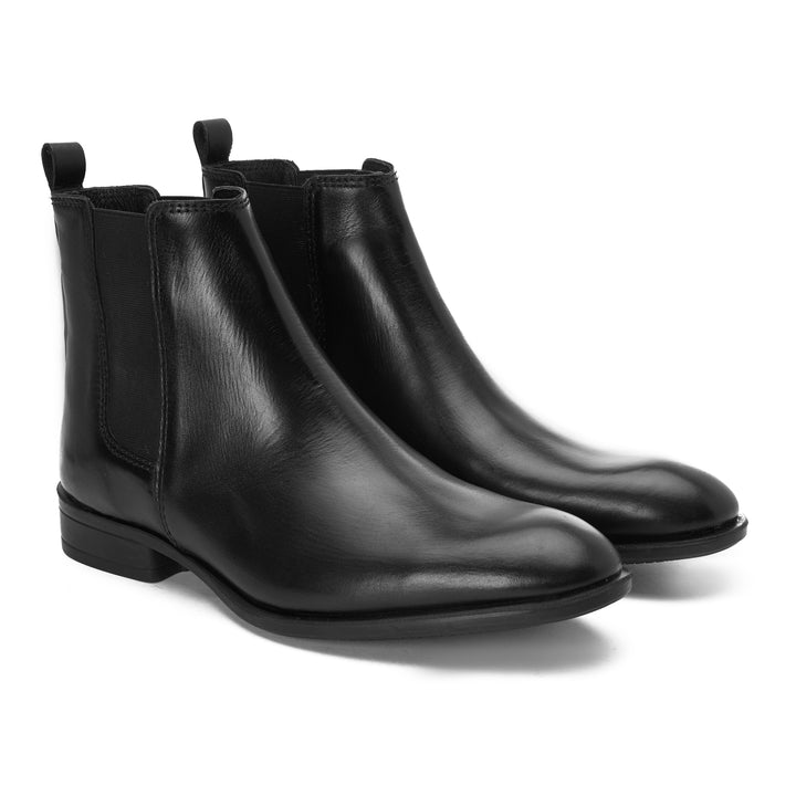 Brava Black Leather Half Boot