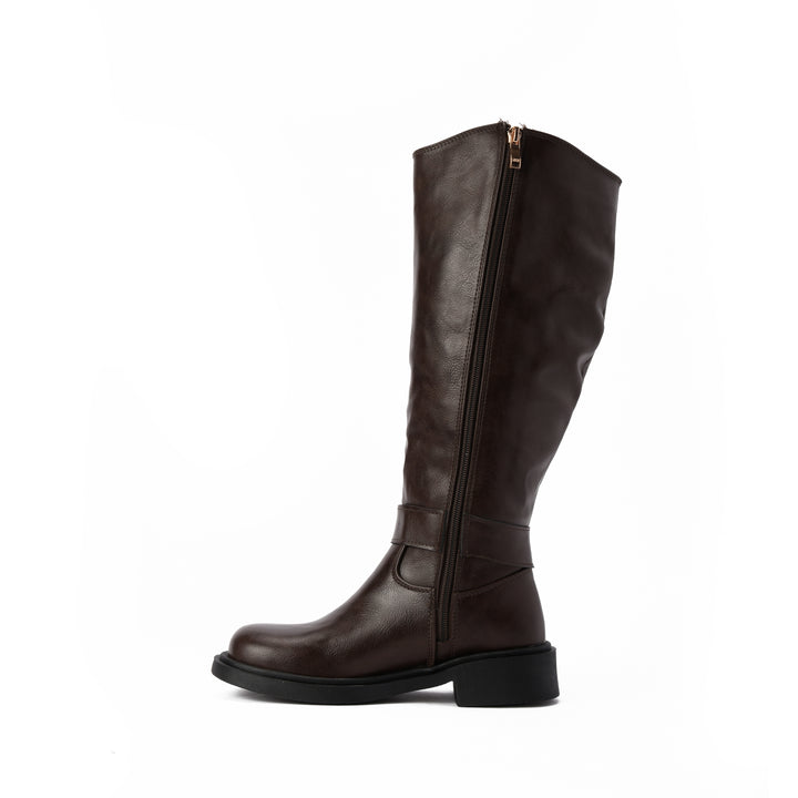 Brava — Harness Loop Knee Boot - Brown