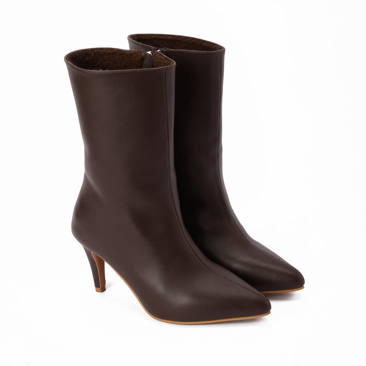 The Muse Pointed Mid Boot- Brown