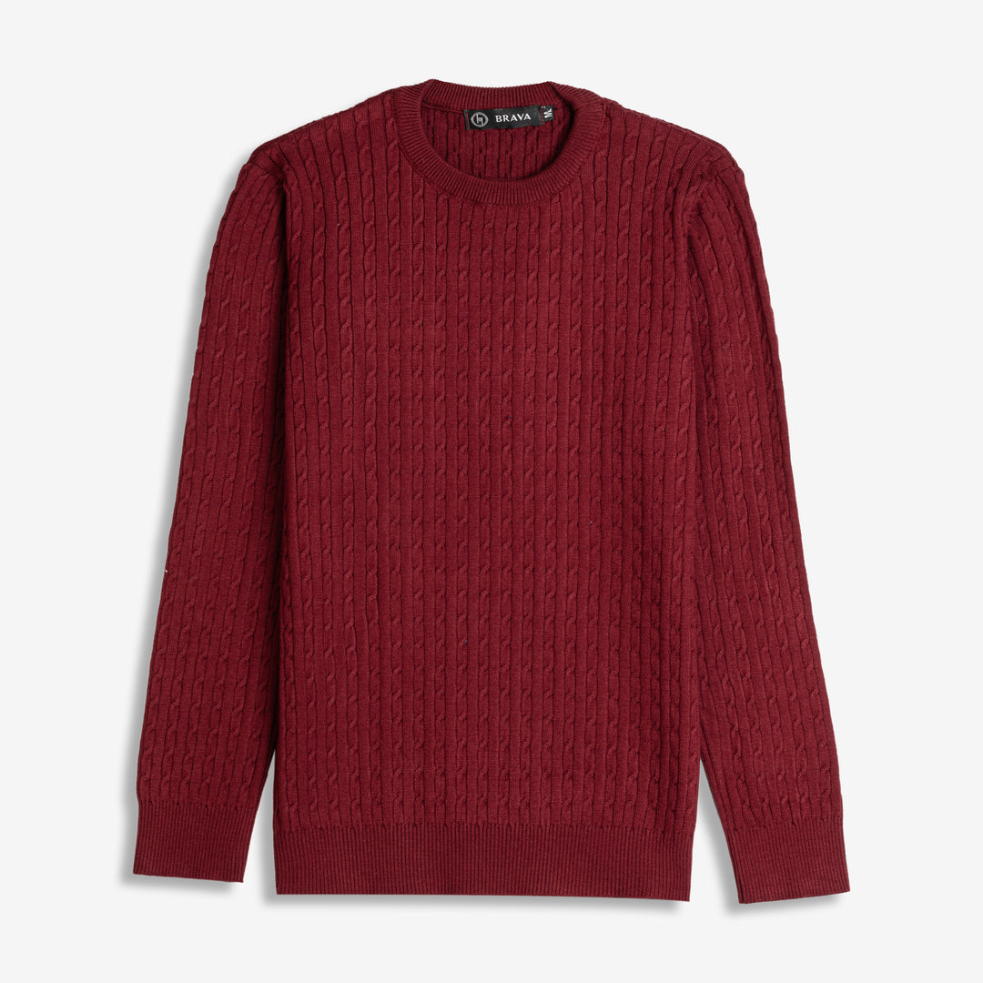 Brava Burgundy Braided Pullover