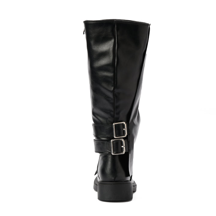 Brava — Double-Cinch Knee Boot- Black