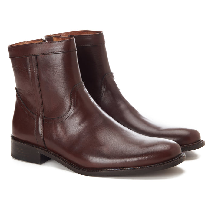 Brava Brown Zipper Half Boot