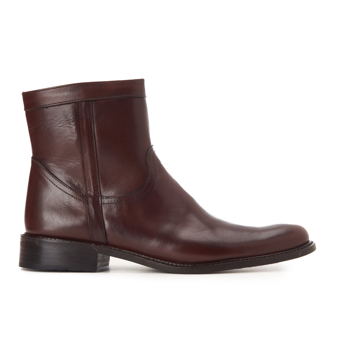 Brava Brown Zipper Half Boot