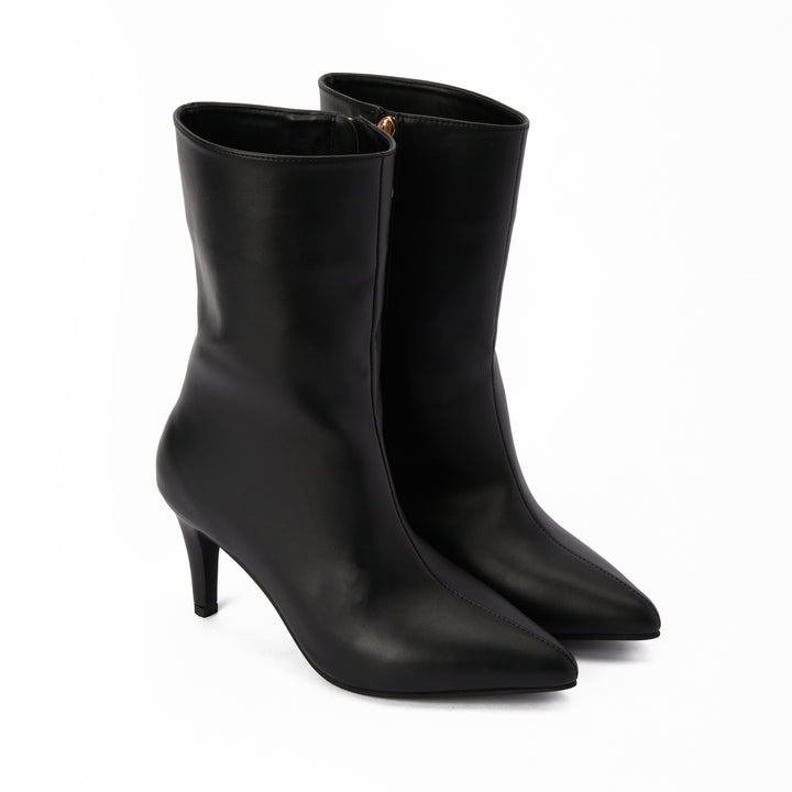 The Muse Pointed Mid Boot- Black