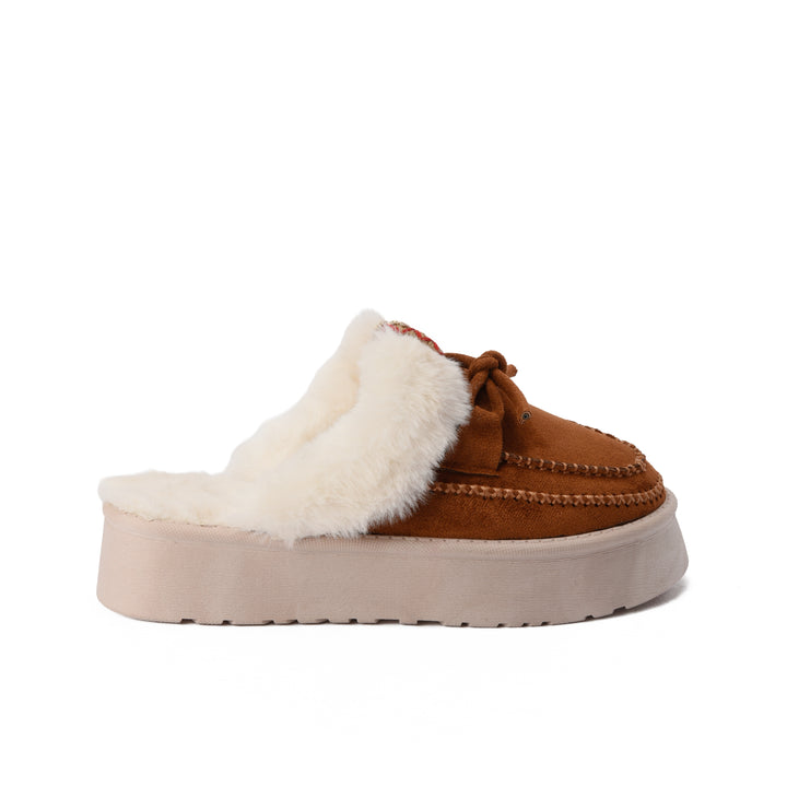 Brava Cozy Noir Fur Mule- Havan