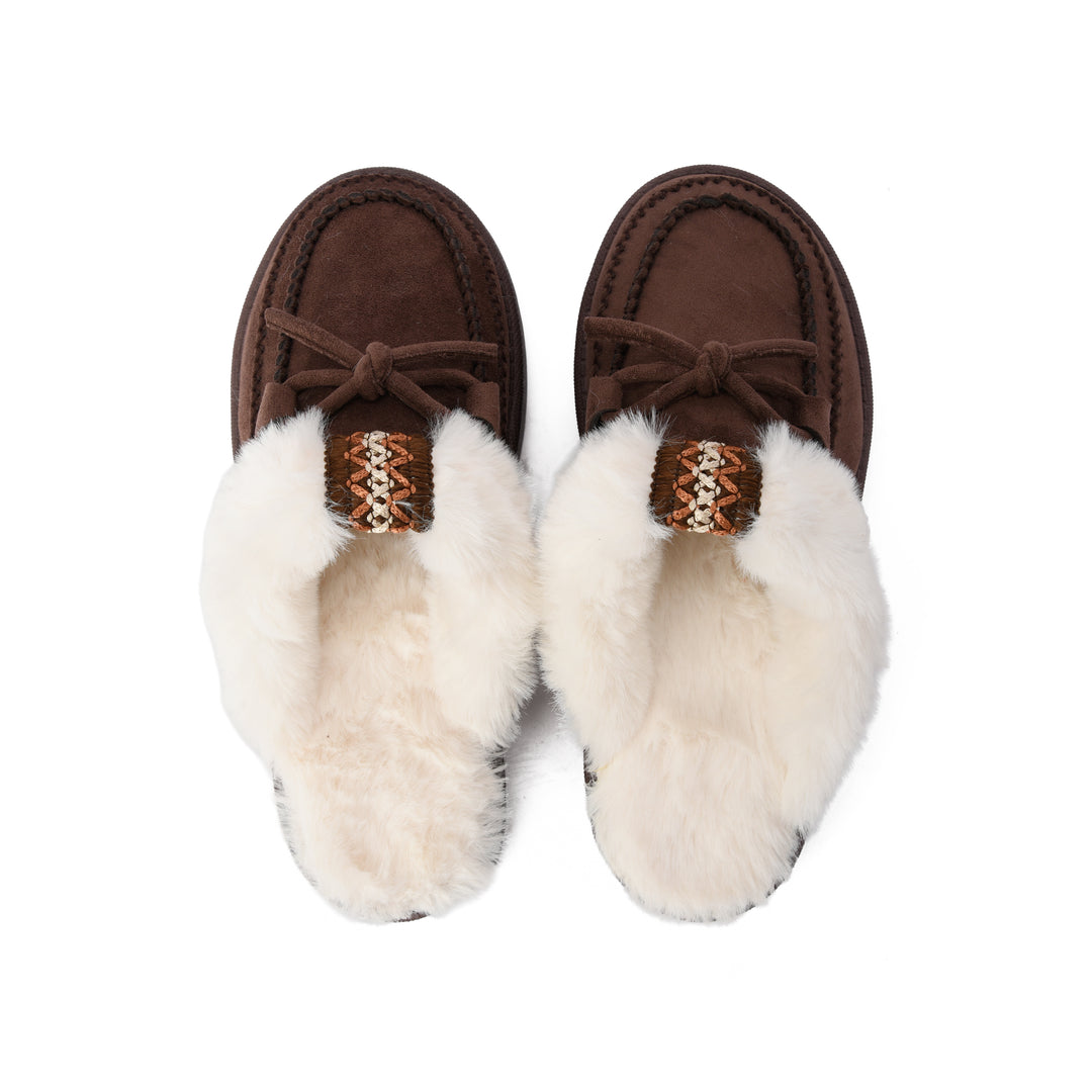 Brava Cozy Noir Fur Mule- Brown