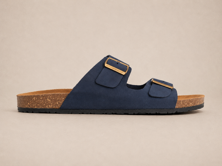 Arizona Double Buckle Men Style Slipper Blue