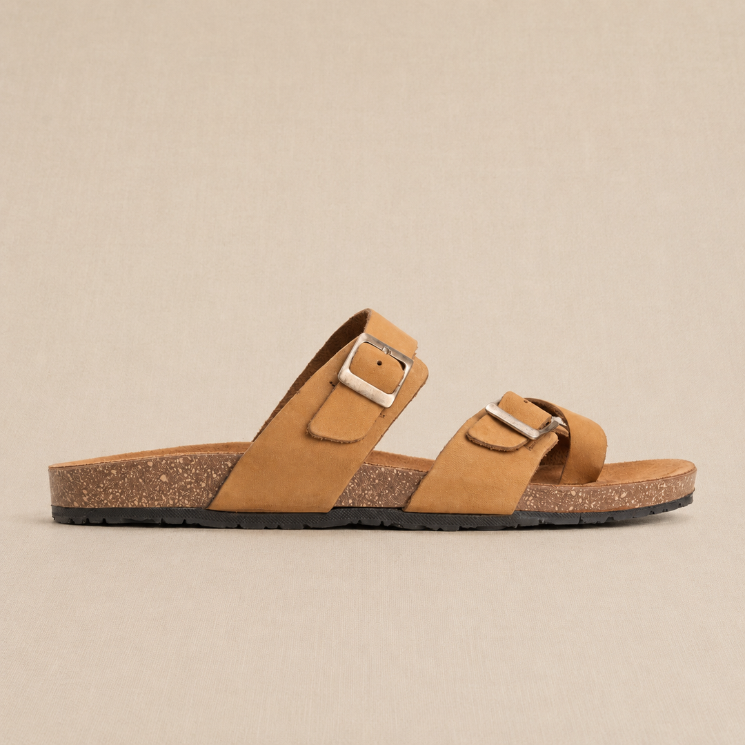 Double Buckled Toe Slipper Kiwi