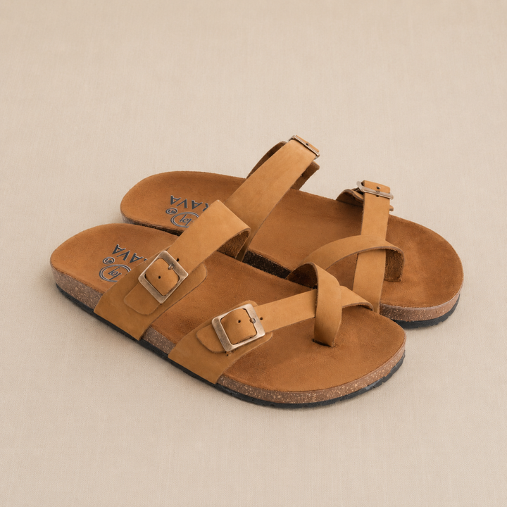 Double Buckled Toe Slipper Kiwi