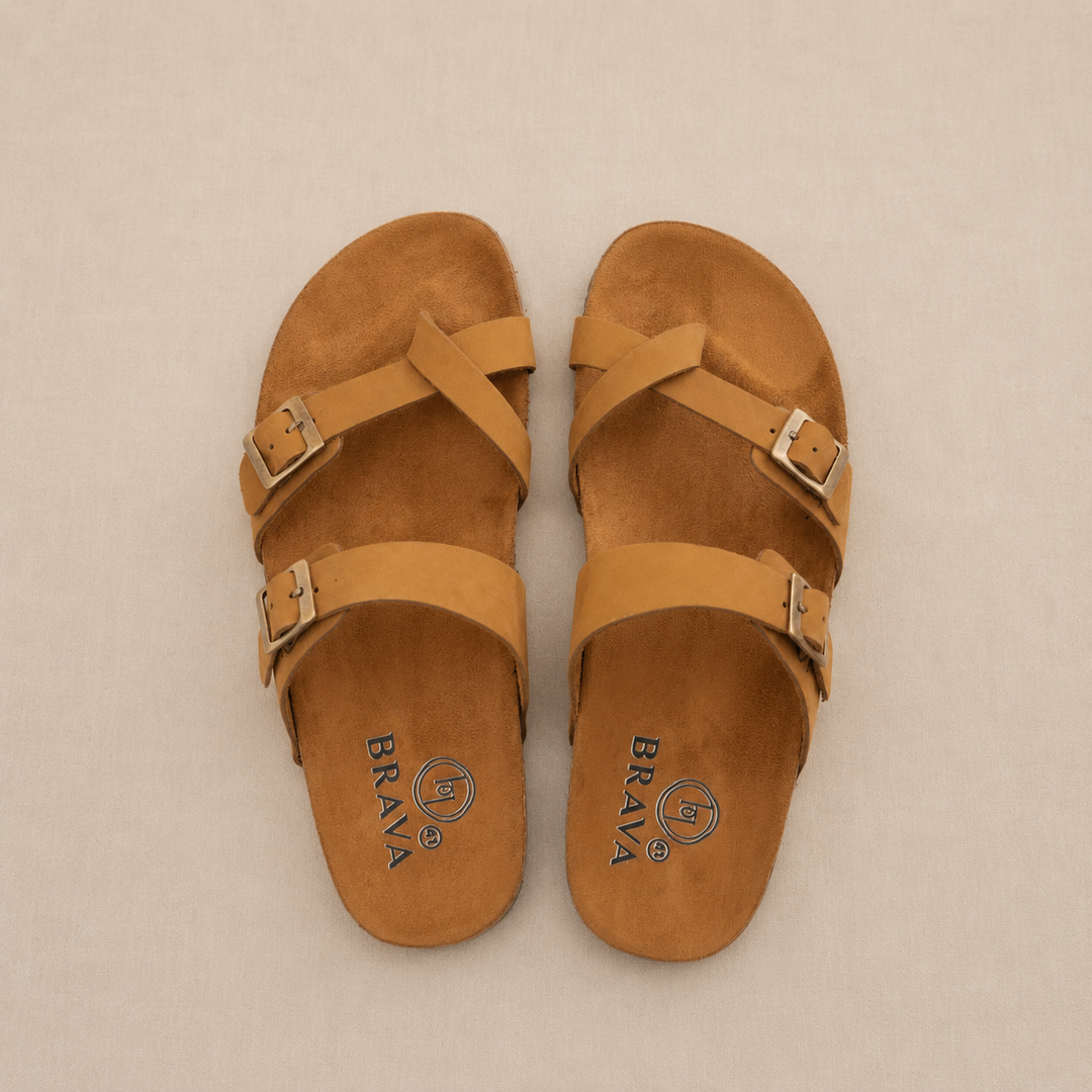 Double Buckled Toe Slipper Kiwi