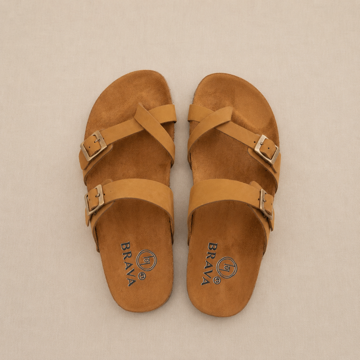 Double Buckled Toe Slipper Kiwi