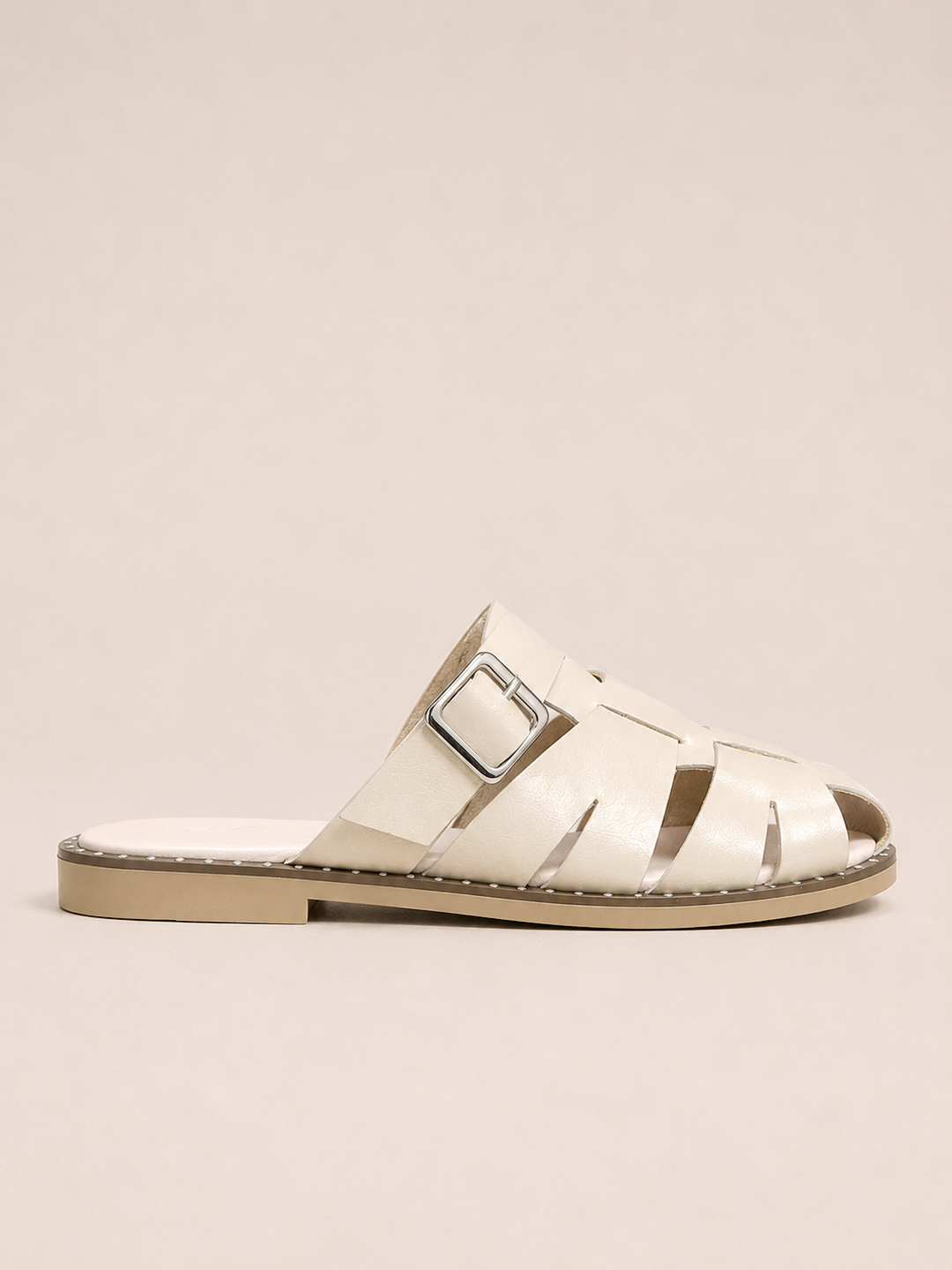 Brava Alessandra Woven Slides- Beige