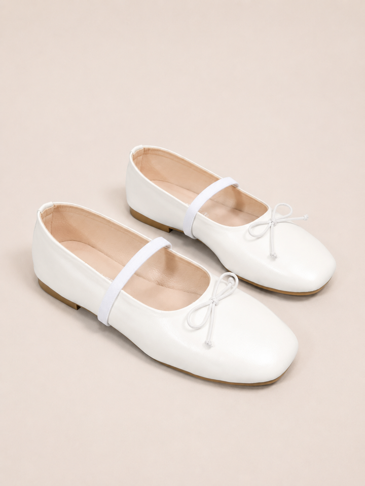 Brava Sofia Mary Jane Flats- White