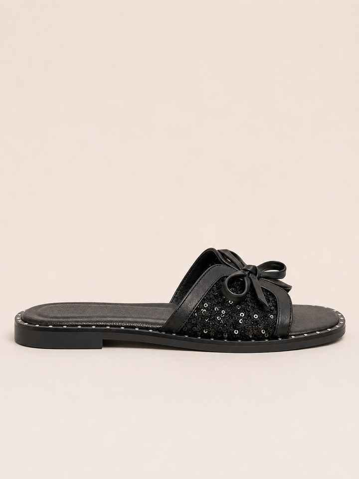 Brava Aurora Sequin Slides- Black