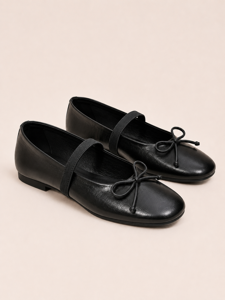 Brava Sofia Mary Jane Flats- Black