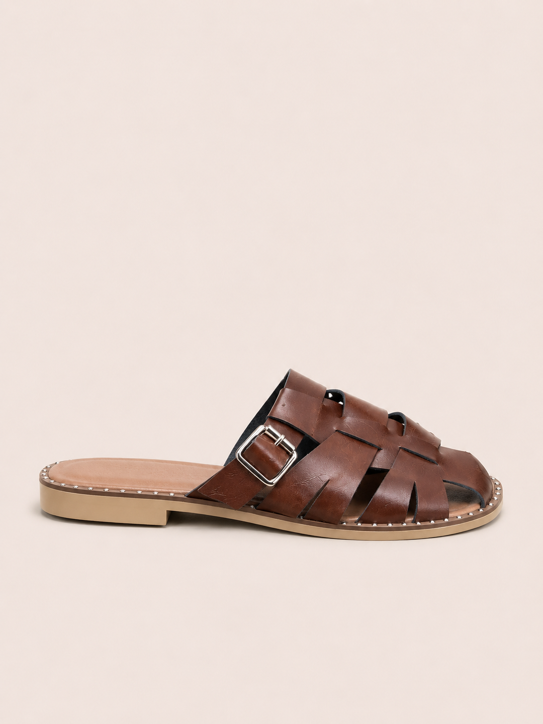 Brava Alessandra Woven Slides- Brown