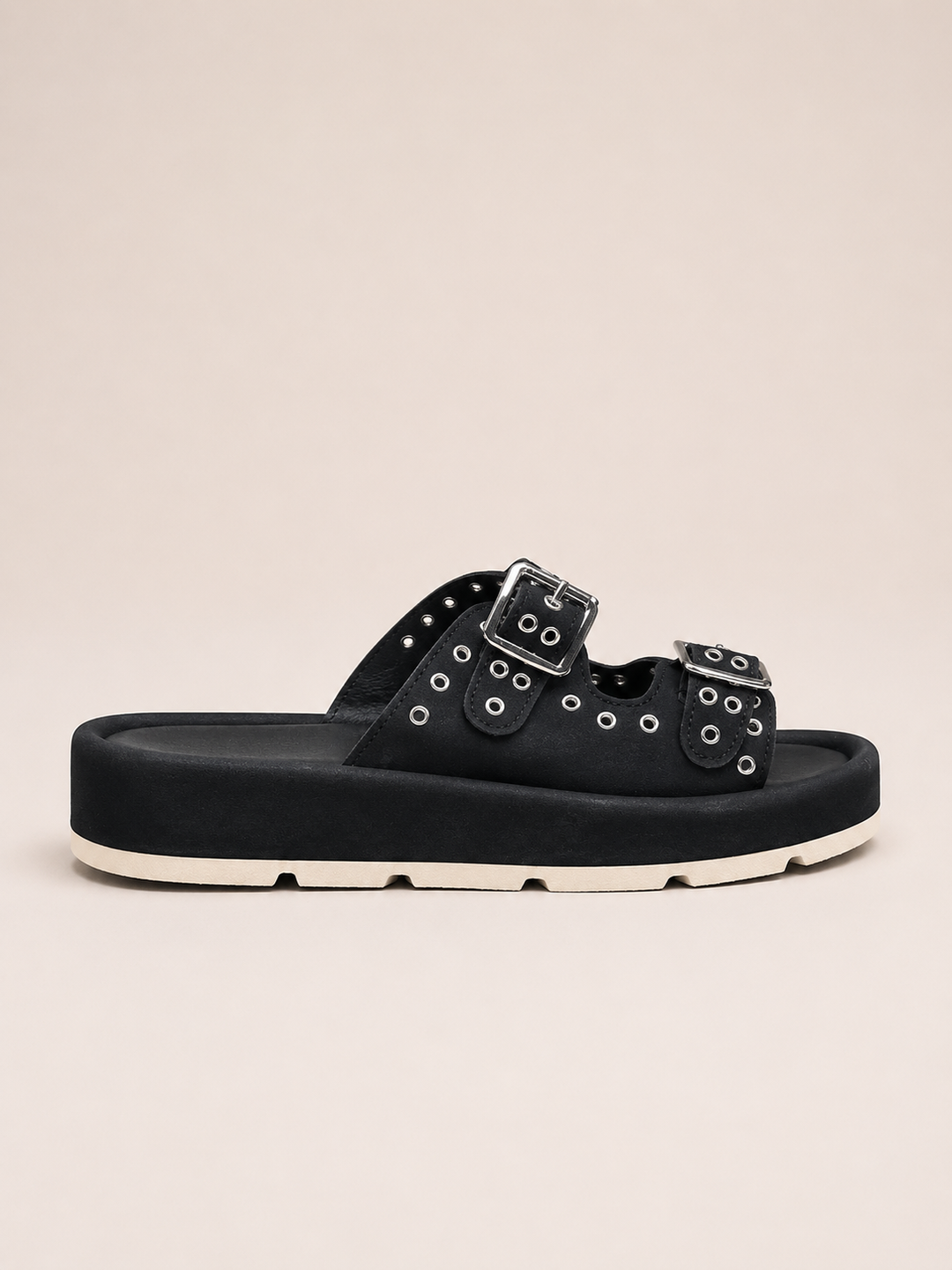 Brava Aria Double-Buckle Sandals- Black