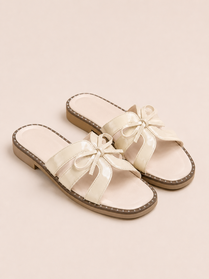 Brava  Bow Slides- Beige