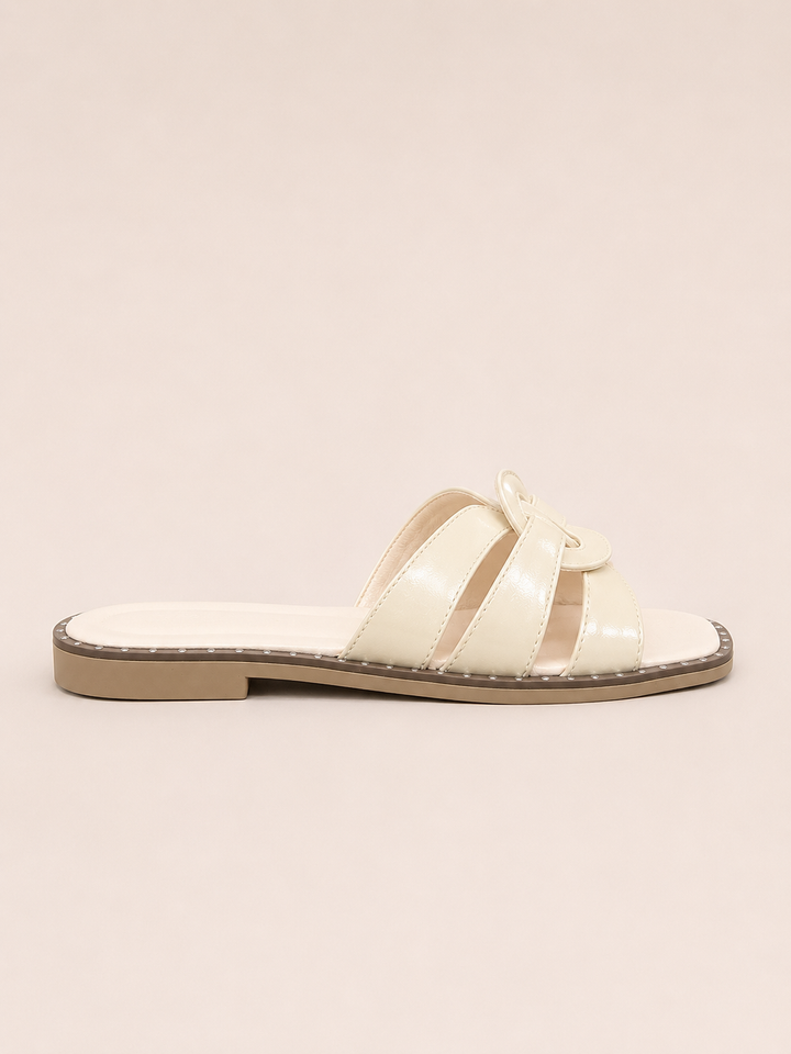 Brava  Bow Slides- Beige