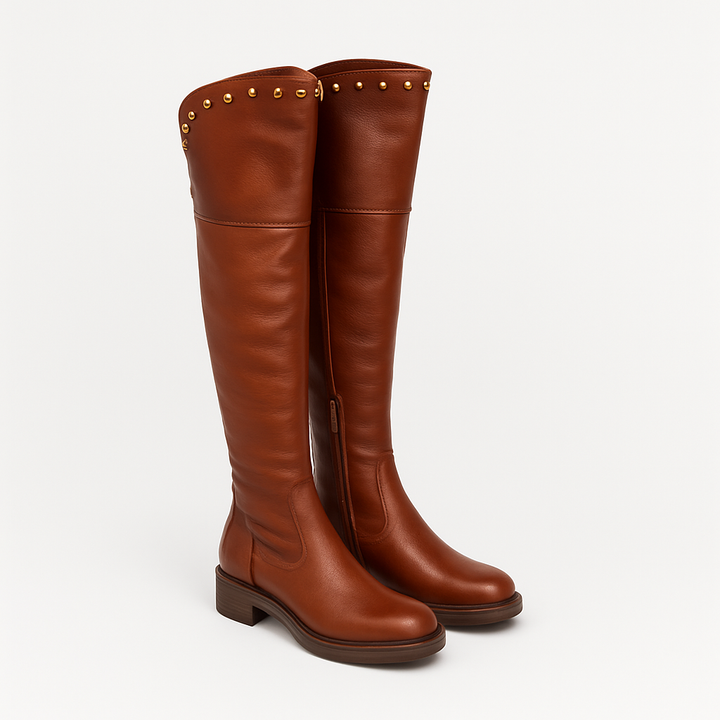 Brava — Studline Over-the-Knee Boot- Brown