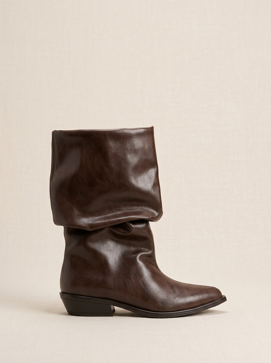Brava Alessia Slouch Boots - Brown Leather