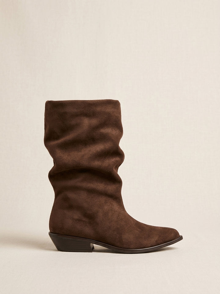 Brava Alessia Slouch Boots - Brown Suede