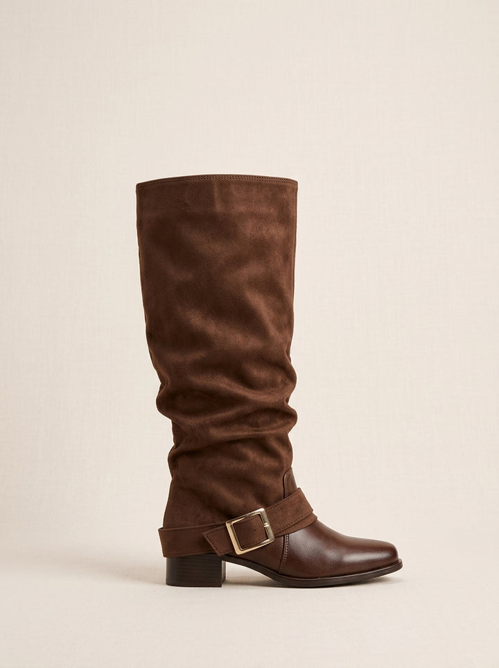 Brava Aurora Slouch Boots- Brown Suede