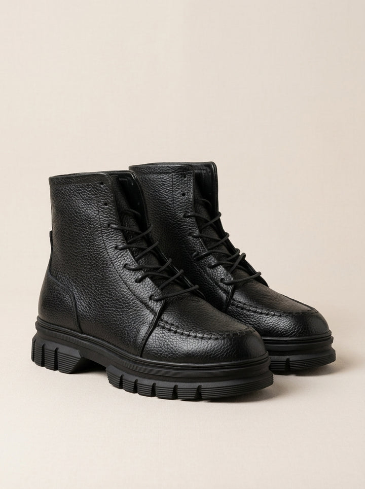 Brava Camden Lace-Up Boots- Black