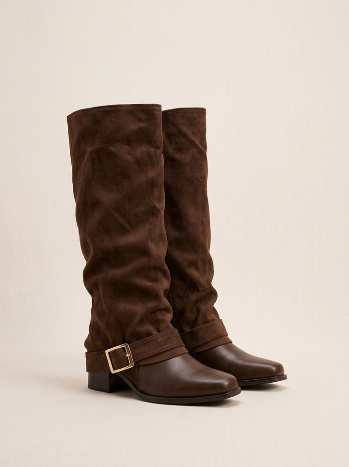 Brava Aurora Slouch Boots- Brown Suede