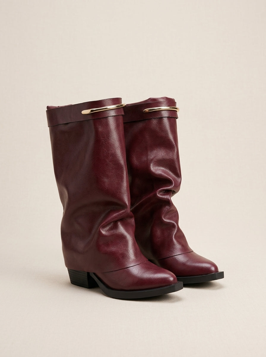 Brava Sienna Slouch Boots- Burgundy