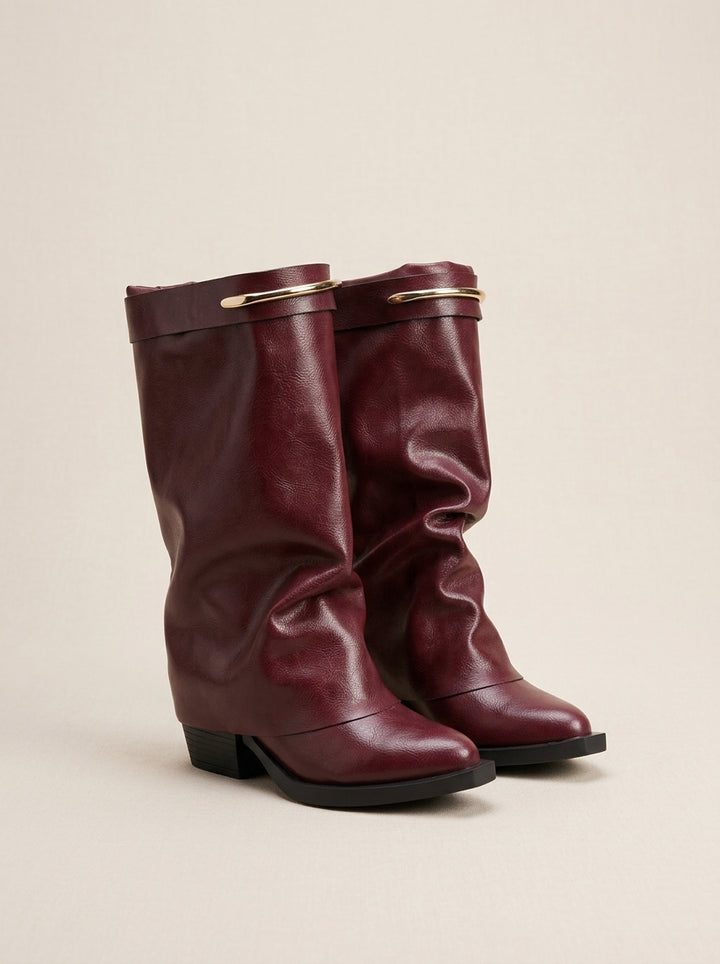 Brava Sienna Slouch Boots- Burgundy