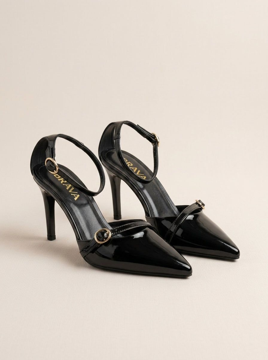 Brava Emilia Patent Heels- Black