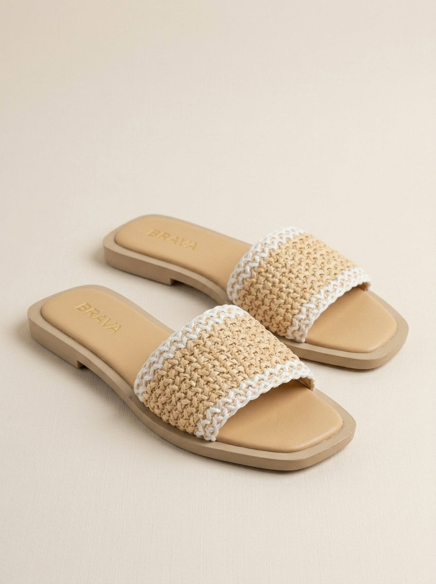 Brava Woven Slipper- Beige