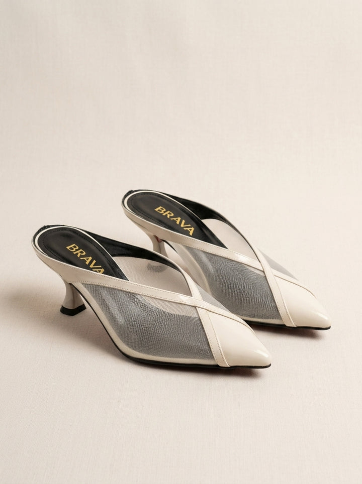 Brava Muse Mesh Mules- Beige