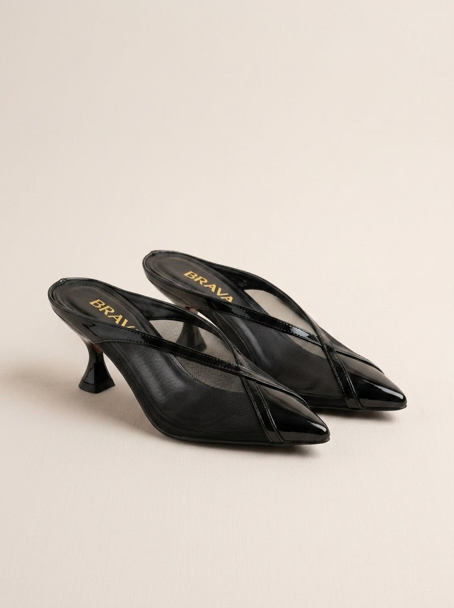 Brava Muse Mesh Mules- Black