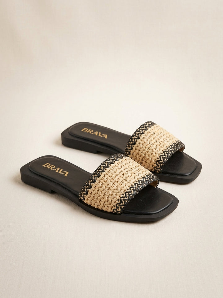 Brava Woven Slipper- Black