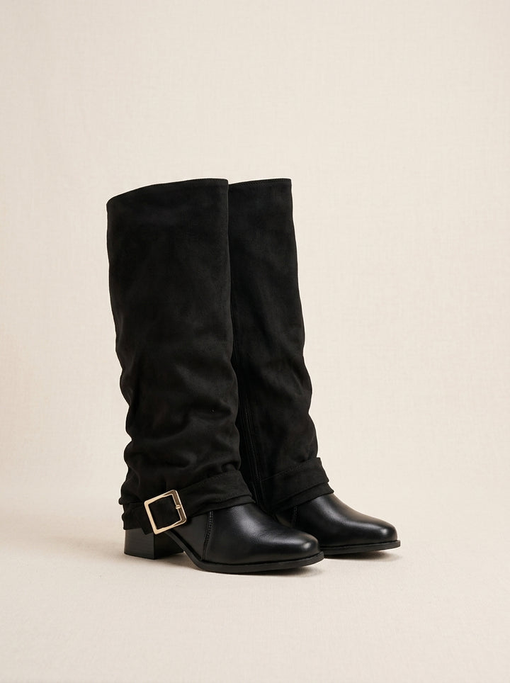 Brava Aurora Slouch Boots- Black Suede
