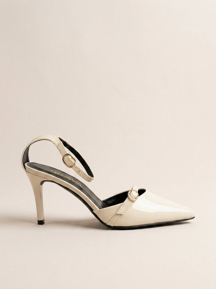 Brava Emilia Patent Heels- Beige