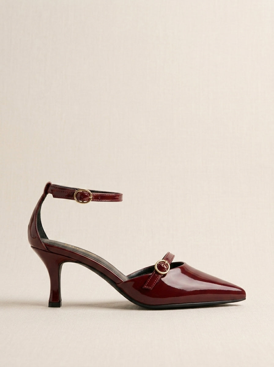 Brava Emilia Patent Heels- Maroon