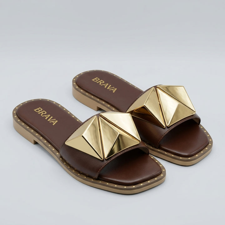 Brava Aurelle Slide- Brown