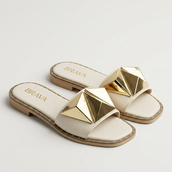 Brava Aurelle Slide- White