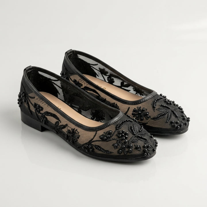 Brava Élan Lace Ballet Flats- Black