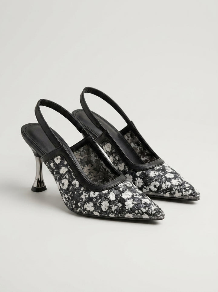 Brava Fiora Slingback Heels- Noir Floral