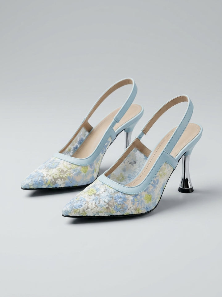 Brava Fiora Slingback Heels-  Sky Mist