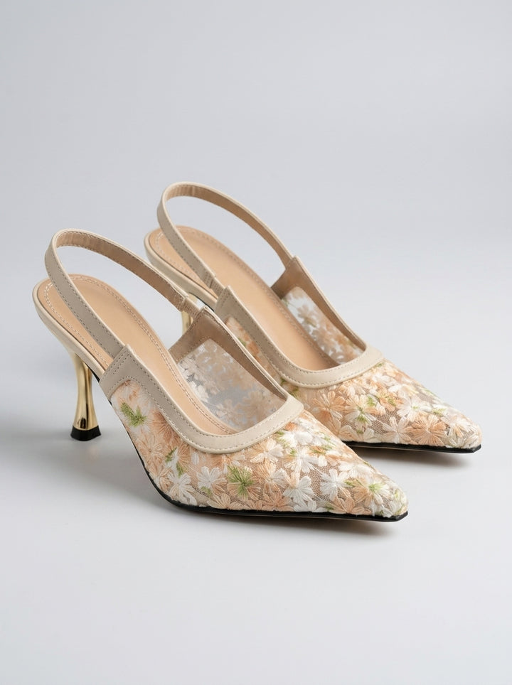 Brava Fiora Slingback Heels-  Soft Ivory