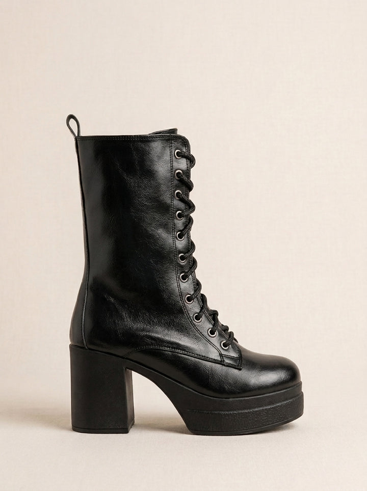 Brava Valentina Lace-Up Boots- Black