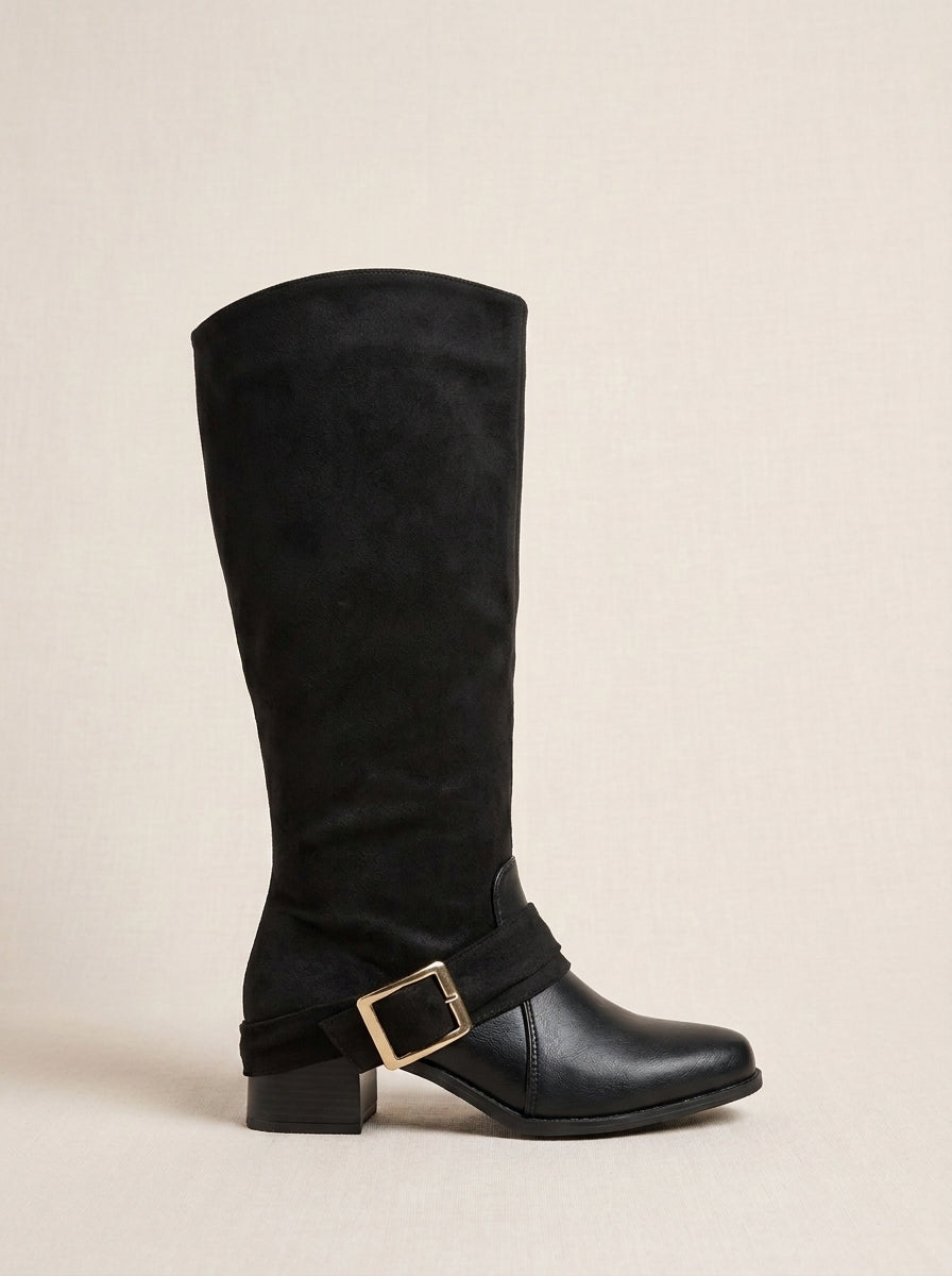 Brava Aurora Slouch Boots- Black Suede